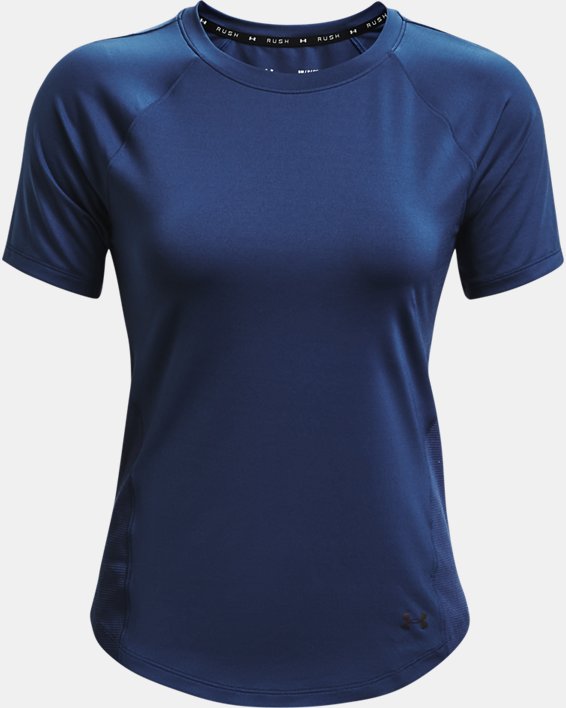 Women's UA RUSH™ HeatGear® Mesh Short Sleeve, Blue, pdpMainDesktop image number 4
